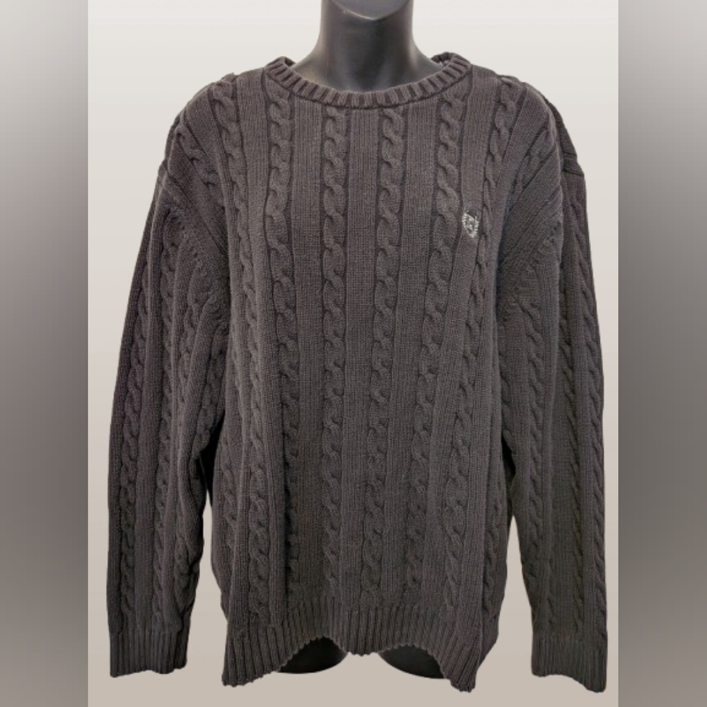 Chaps Est 1978 Cable Knit Sweater - 100% Cotton - Midnight Navy - XL ✨☁️